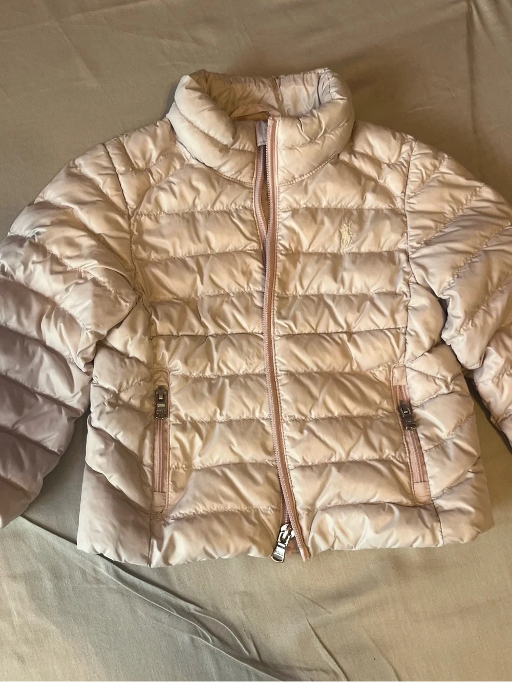Ralph Lauren Light Pink Quilted Puffer Jacket for Kids